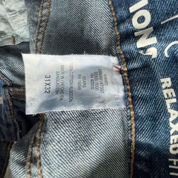 Basic Editions Relaxed Fit KMart Men’s Denim Jeans labeled 31 inch waist but 34 - Picture 12 of 14